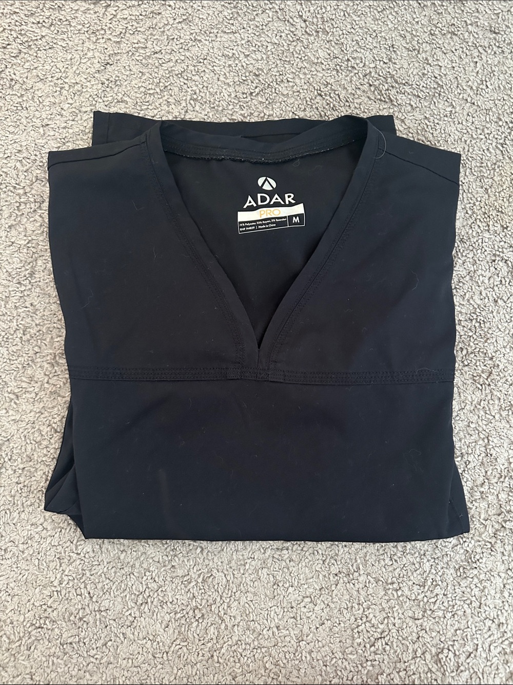 Adar Pro Women's Black V-Neck Scrub Top